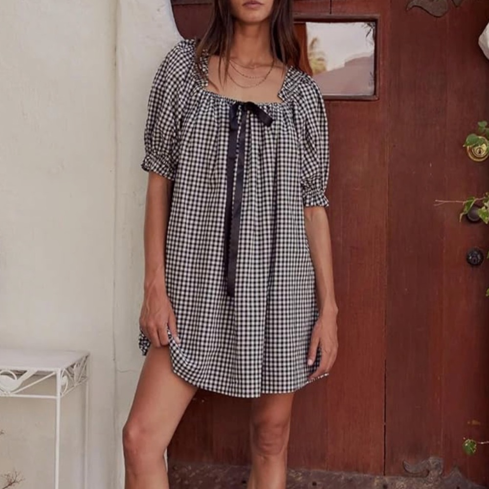 Black and White Gingham Dress
